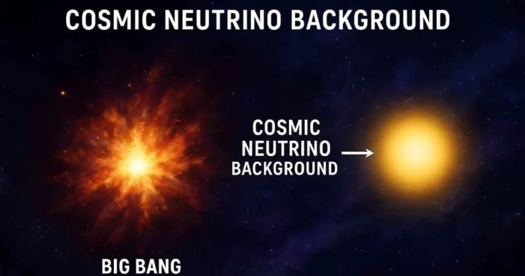Cosmic Neutrino Background – CNB Cosmic Neutrino Background emerging after the Big Bang in a cosmic explosion illustration