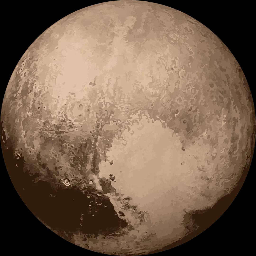 Pluto dwarf planet with icy surface
